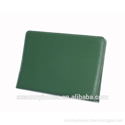 A5 Leather Portfolio Folder Plastic Green PVC 6 Ring Binder Mechanism